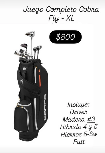 Juego Completo Cobra (maleta, driver, madera, hierro, putt, hibrido)